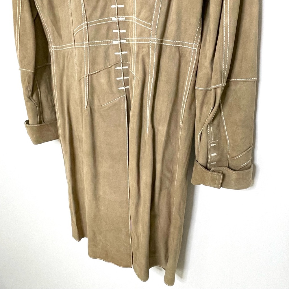 Jacket | Carlisle Camel Suede Trench Contrast Stitching | Western Boho Per Se 6 - Picture 9 of 16